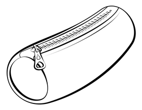 Pencil case black and white clipart