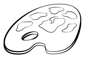 Paint palette black and white clipart