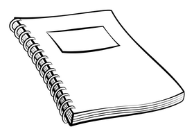 Notebook black and white clipart