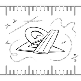 Rulers drawing black and white vector