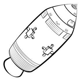 Apollo service module black and white clipart
