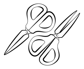 Scissors outline black and white clipart