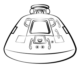 Apollo command module black and white clipart