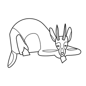 Impala sleeping black and white clipart