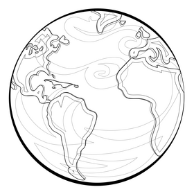 Earth black and white clipart