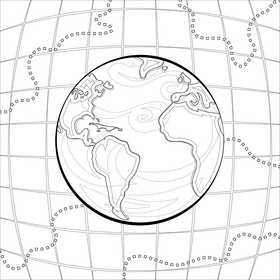 Earth black and white vector