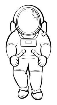 Astronaut black and white clipart