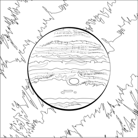 Jupiter black and white vector