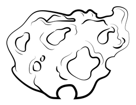 Meteorite black and white clipart