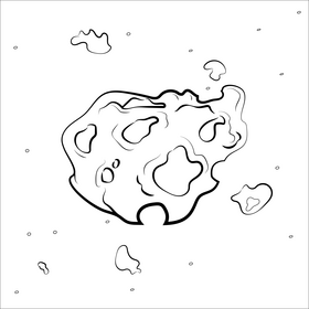 Meteorite black and white vector