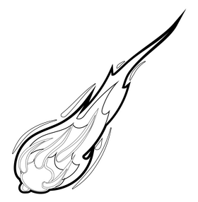 Meteor black and white clipart