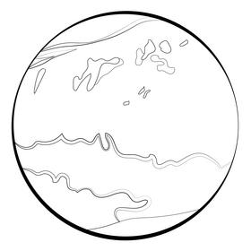Mars black and white clipart