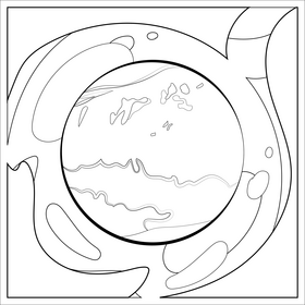 Mars black and white vector