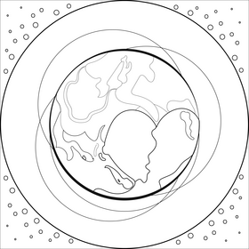 Pluto black and white vector