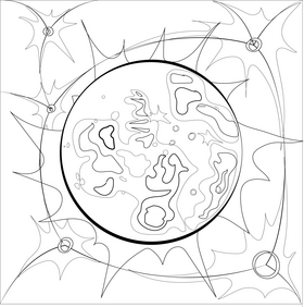 Mercury black and white vector