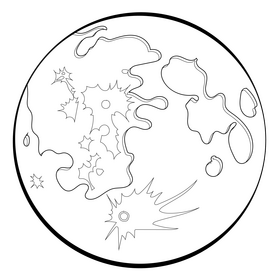 Moon black and white clipart