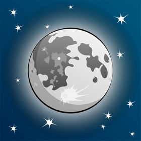 Moon and stars in the clouds vector free download