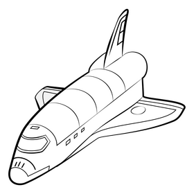 Shuttle black and white clipart