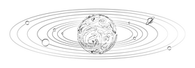 Solar system black and white clipart
