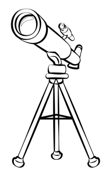 Telescope black and white clipart