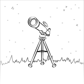 Telescope black and white vector