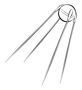 Sputnik black and white clipart