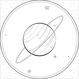 Uranus black and white vector