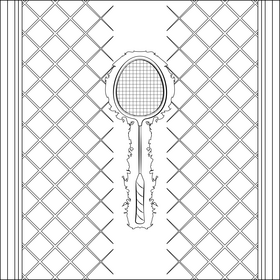 Badminton racket black and white vector