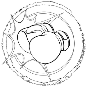 Boxing gloves drawing black and white vector