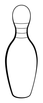 Bowling pin outline black and white clipart