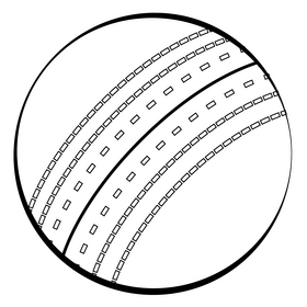 Cricket ball outline black and white clipart