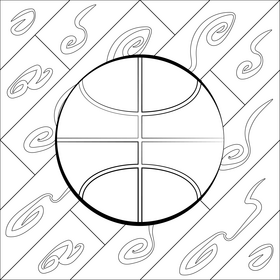 Basketball drawing black and white vector