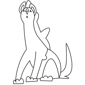 Hyena suprised black and white clipart