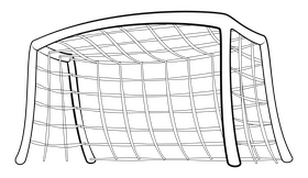 Soccer goal post outline black and white clipart