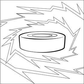 Hockey puck drawing black and white vector