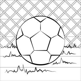 Football drawing black and white vector