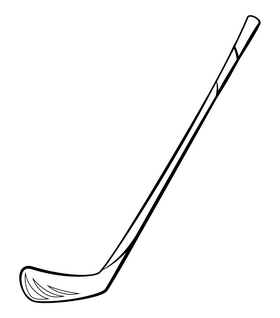 Ice hockey stick outline black and white clipart