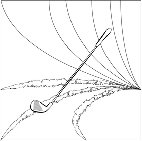 Golf club drawing black and white vector
