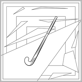 Hockey stick drawing black and white vector