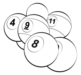 Snooker balls outline black and white clipart