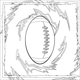 Rugby ball drawing black and white vector