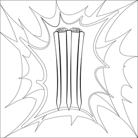 Wicket drawing black and white vector