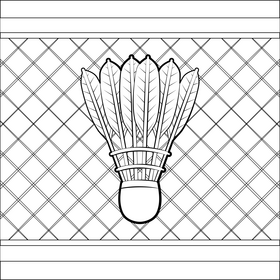 Shuttlecock drawing black and white vector