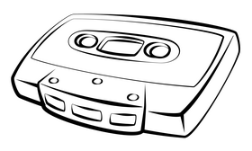 Audio Cassette black and white clipart