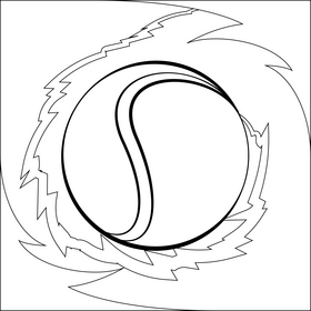 Tennis ball drawing black and white vector