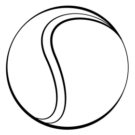 Tennis ball outline black and white clipart