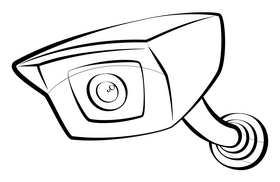 Cctv camera black and white clipart