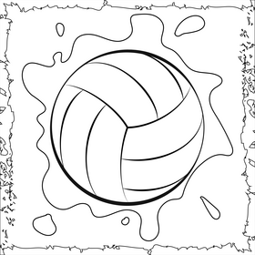 Volleyball drawing black and white vector