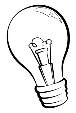 Bulb black and white clipart