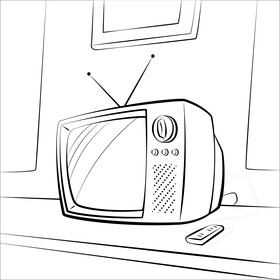 Crt monitor black and white vector free download